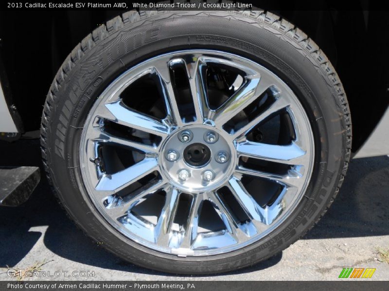 White Diamond Tricoat / Cocoa/Light Linen 2013 Cadillac Escalade ESV Platinum AWD
