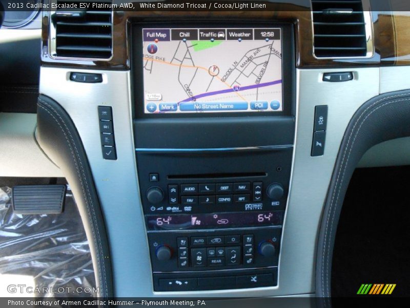 White Diamond Tricoat / Cocoa/Light Linen 2013 Cadillac Escalade ESV Platinum AWD