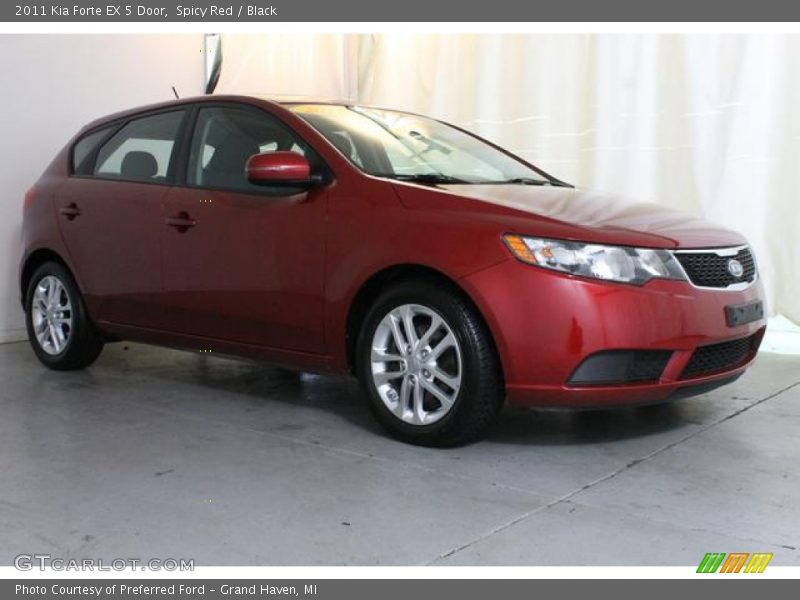 Spicy Red / Black 2011 Kia Forte EX 5 Door