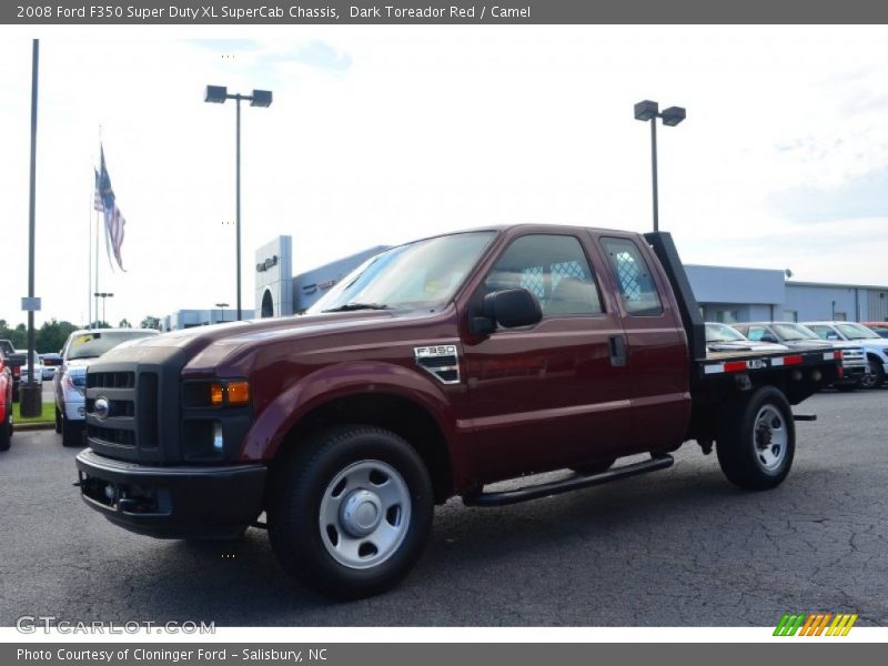 Dark Toreador Red / Camel 2008 Ford F350 Super Duty XL SuperCab Chassis