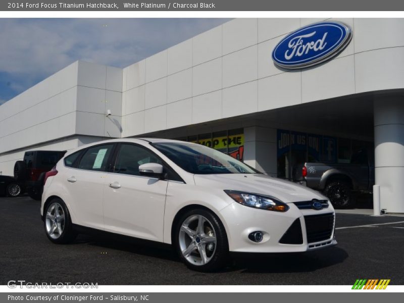 White Platinum / Charcoal Black 2014 Ford Focus Titanium Hatchback