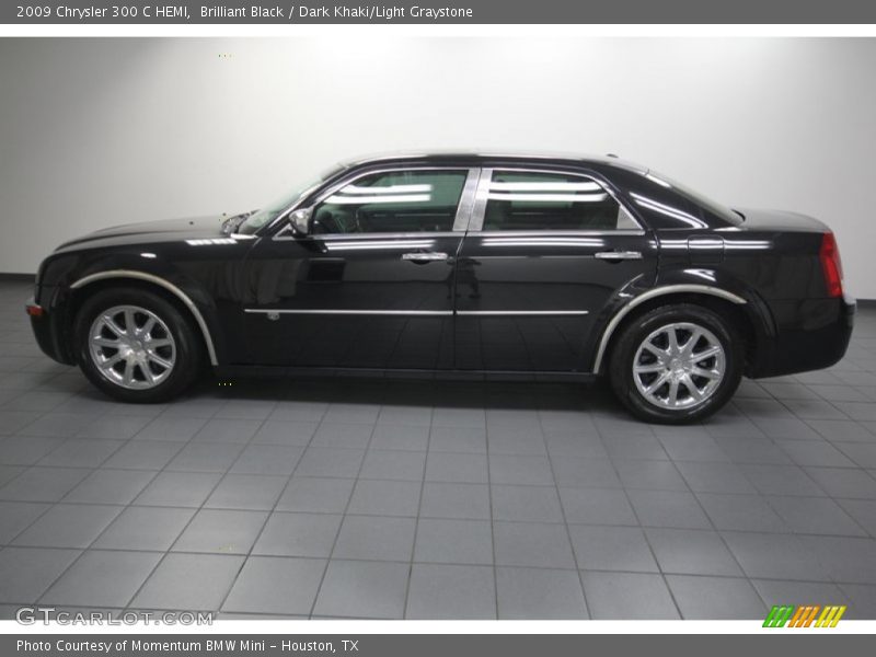 Brilliant Black / Dark Khaki/Light Graystone 2009 Chrysler 300 C HEMI