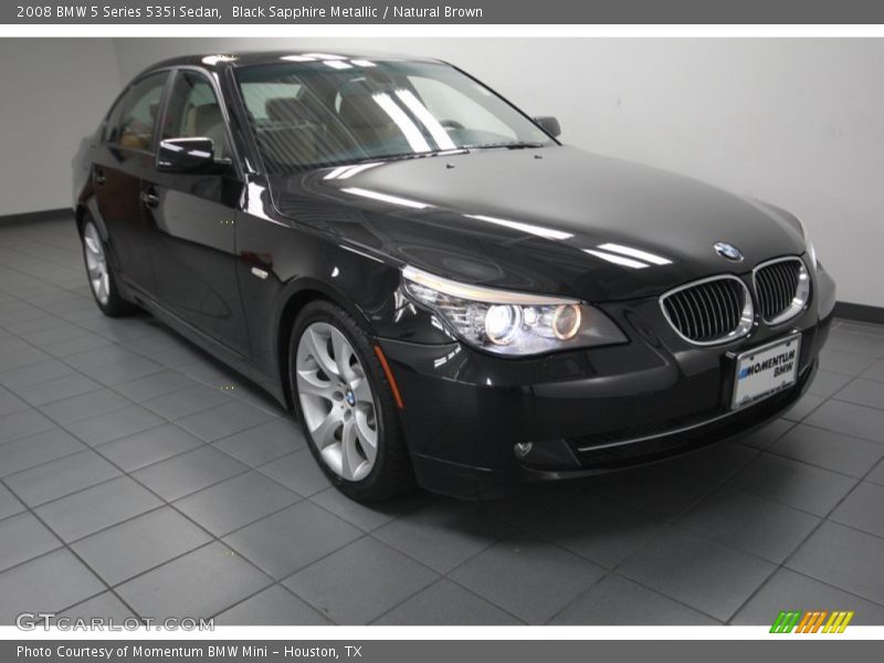 Black Sapphire Metallic / Natural Brown 2008 BMW 5 Series 535i Sedan