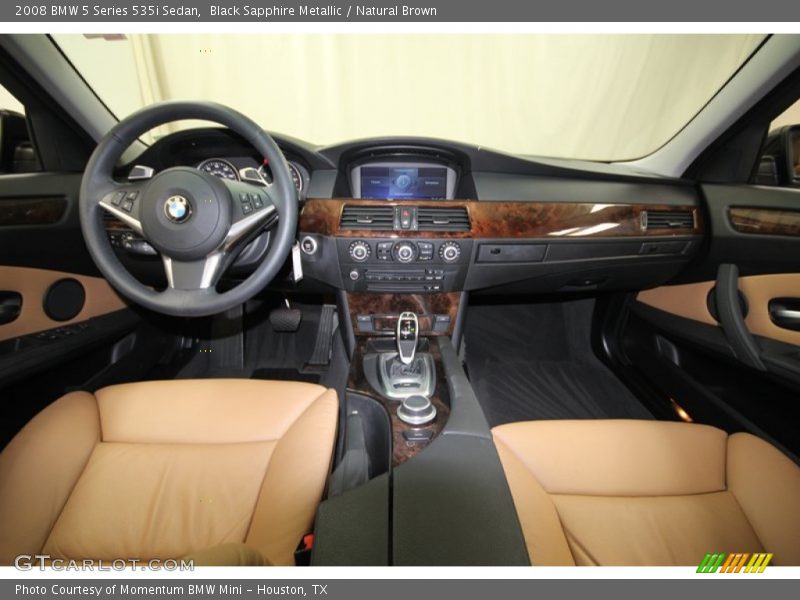 Black Sapphire Metallic / Natural Brown 2008 BMW 5 Series 535i Sedan