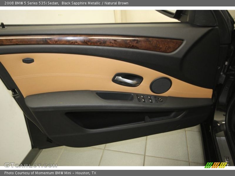 Black Sapphire Metallic / Natural Brown 2008 BMW 5 Series 535i Sedan
