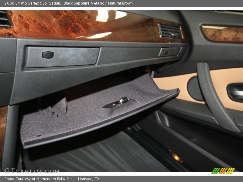 Black Sapphire Metallic / Natural Brown 2008 BMW 5 Series 535i Sedan