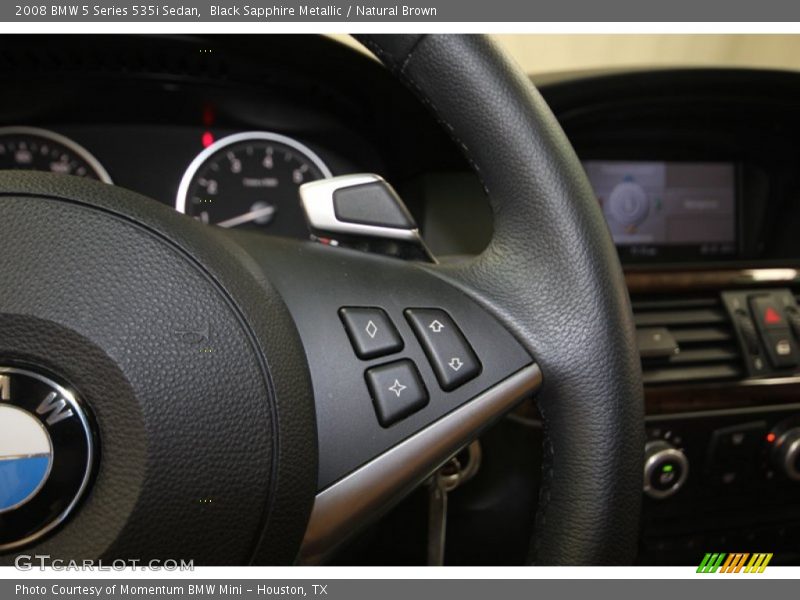 Black Sapphire Metallic / Natural Brown 2008 BMW 5 Series 535i Sedan