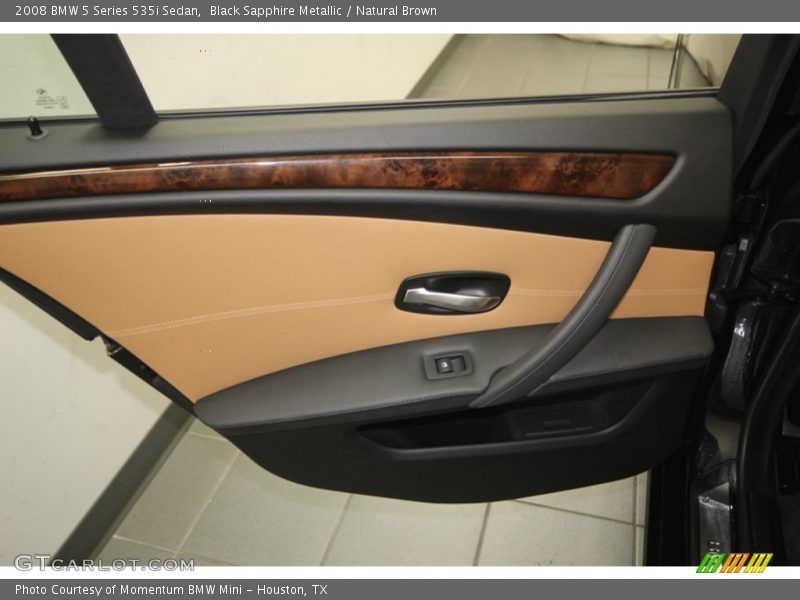 Black Sapphire Metallic / Natural Brown 2008 BMW 5 Series 535i Sedan