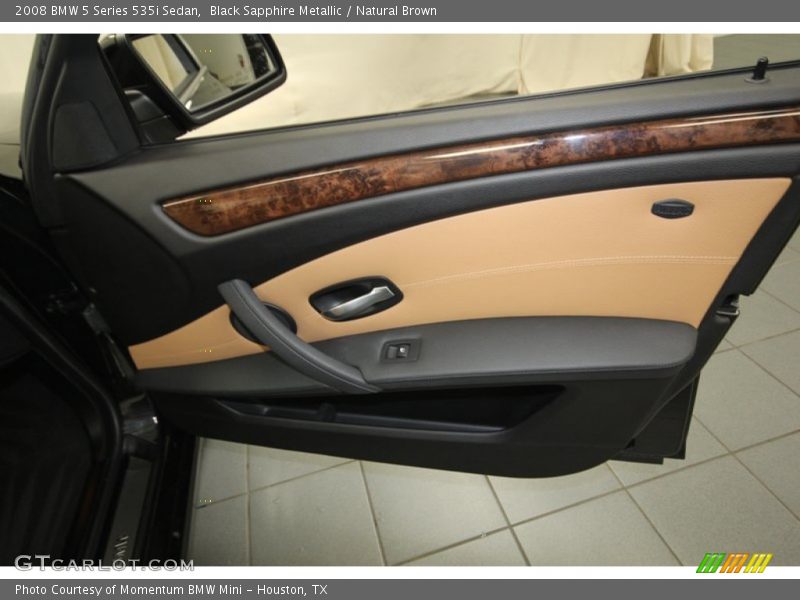Black Sapphire Metallic / Natural Brown 2008 BMW 5 Series 535i Sedan