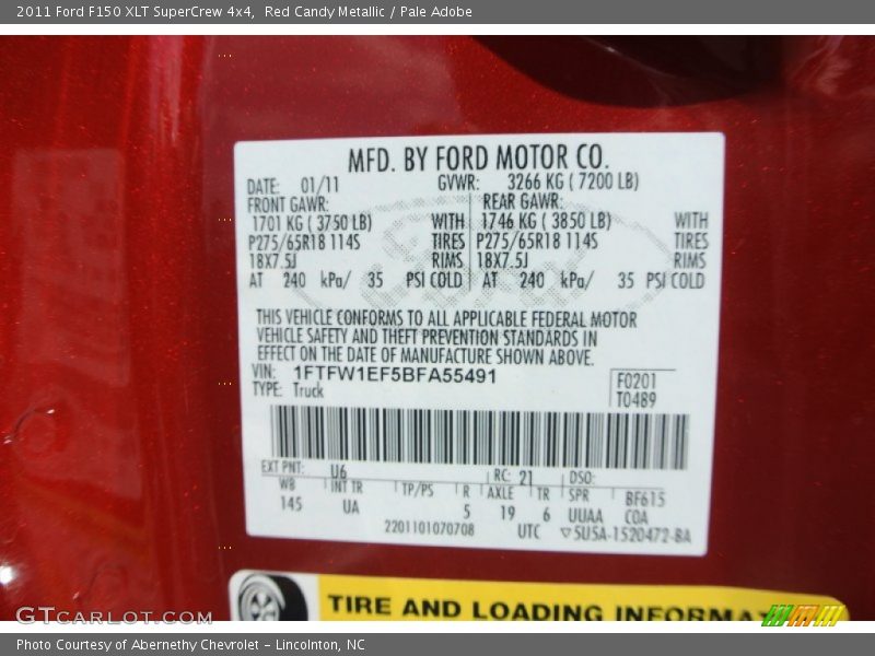 Red Candy Metallic / Pale Adobe 2011 Ford F150 XLT SuperCrew 4x4