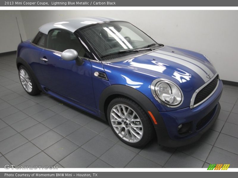 Lightning Blue Metallic / Carbon Black 2013 Mini Cooper Coupe