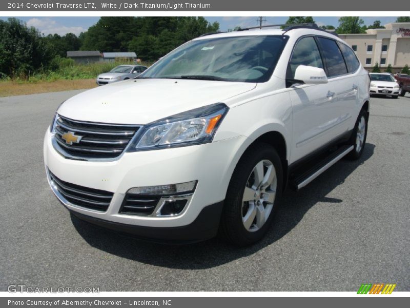 White / Dark Titanium/Light Titanium 2014 Chevrolet Traverse LTZ