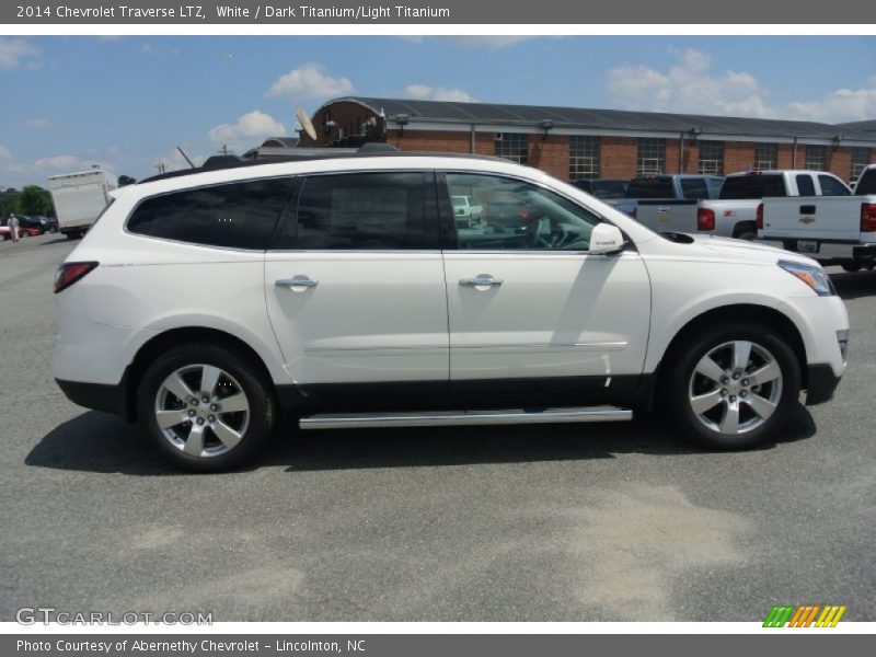 White / Dark Titanium/Light Titanium 2014 Chevrolet Traverse LTZ