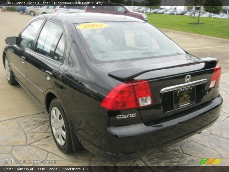 Nighthawk Black Pearl / Gray 2003 Honda Civic EX Sedan
