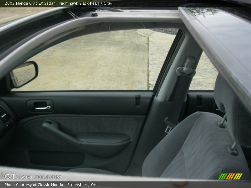 Nighthawk Black Pearl / Gray 2003 Honda Civic EX Sedan