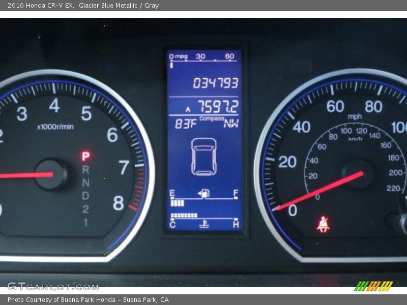 Glacier Blue Metallic / Gray 2010 Honda CR-V EX