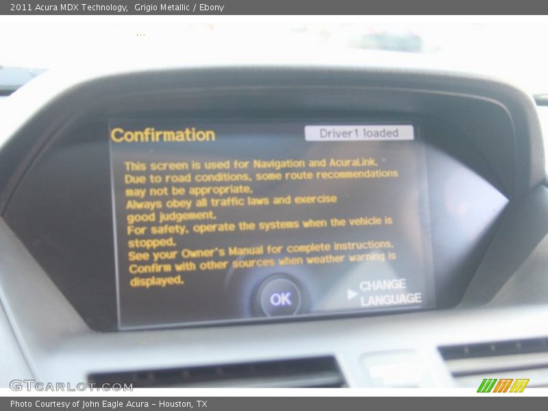 Grigio Metallic / Ebony 2011 Acura MDX Technology