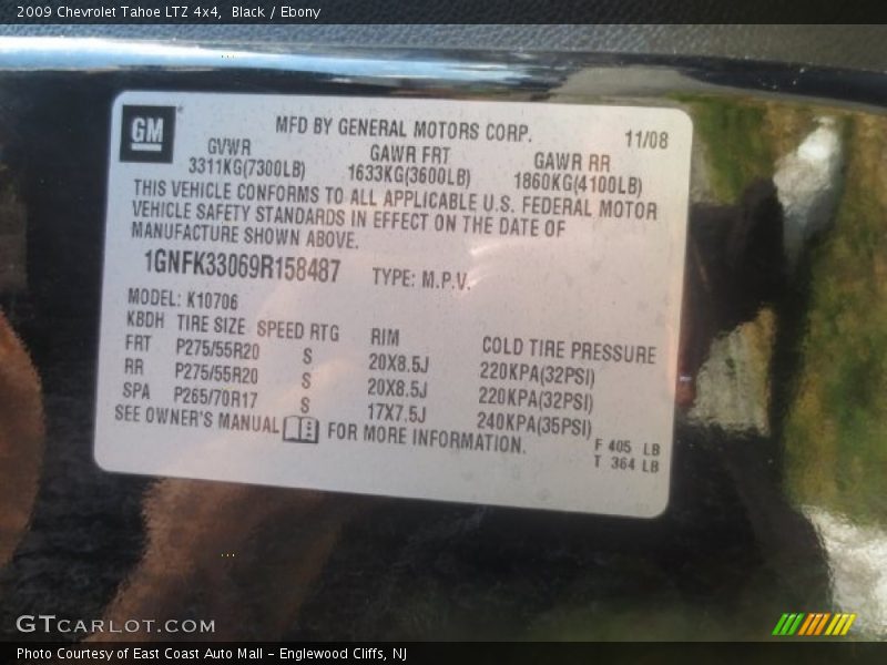 Black / Ebony 2009 Chevrolet Tahoe LTZ 4x4