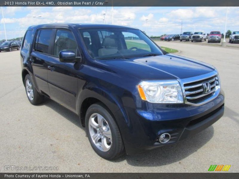 Obsidian Blue Pearl / Gray 2013 Honda Pilot EX-L 4WD