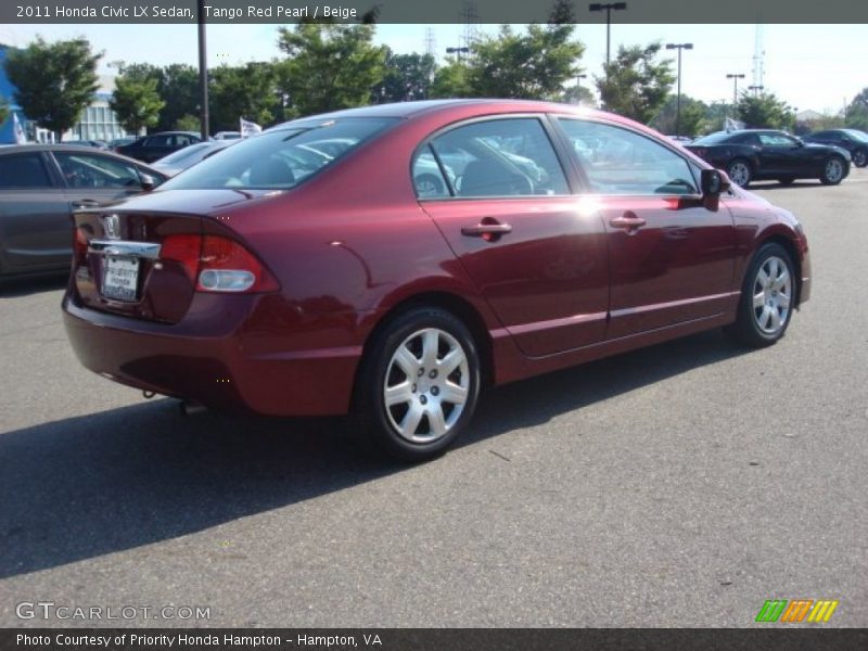 Tango Red Pearl / Beige 2011 Honda Civic LX Sedan