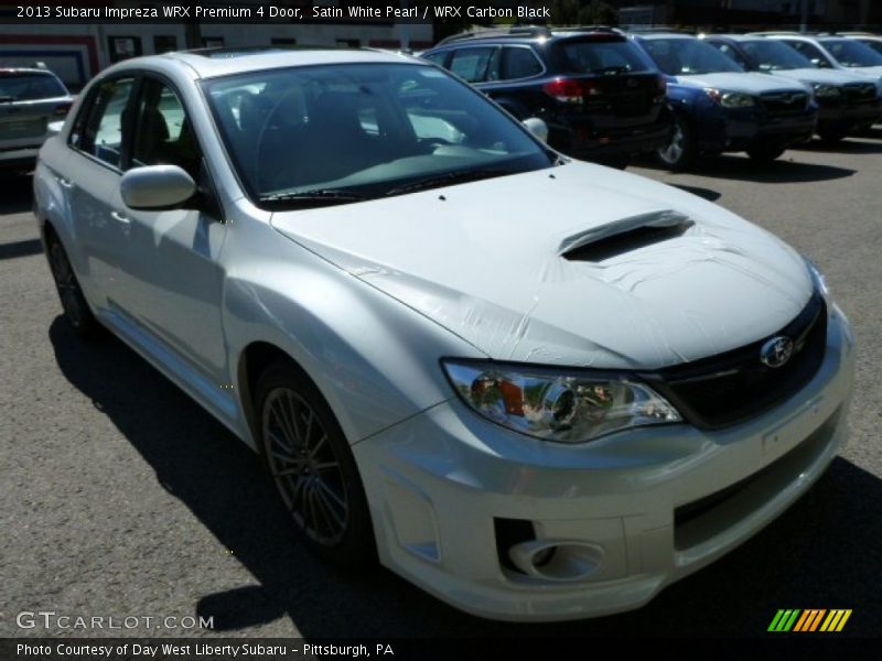 Satin White Pearl / WRX Carbon Black 2013 Subaru Impreza WRX Premium 4 Door