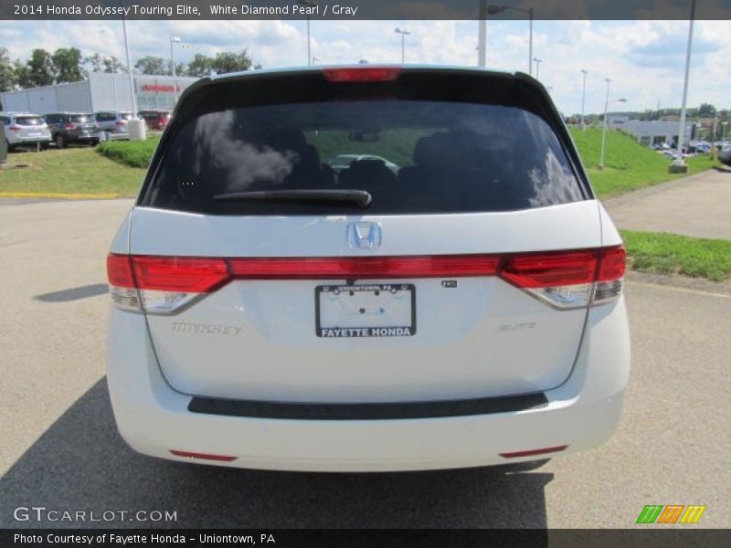 White Diamond Pearl / Gray 2014 Honda Odyssey Touring Elite