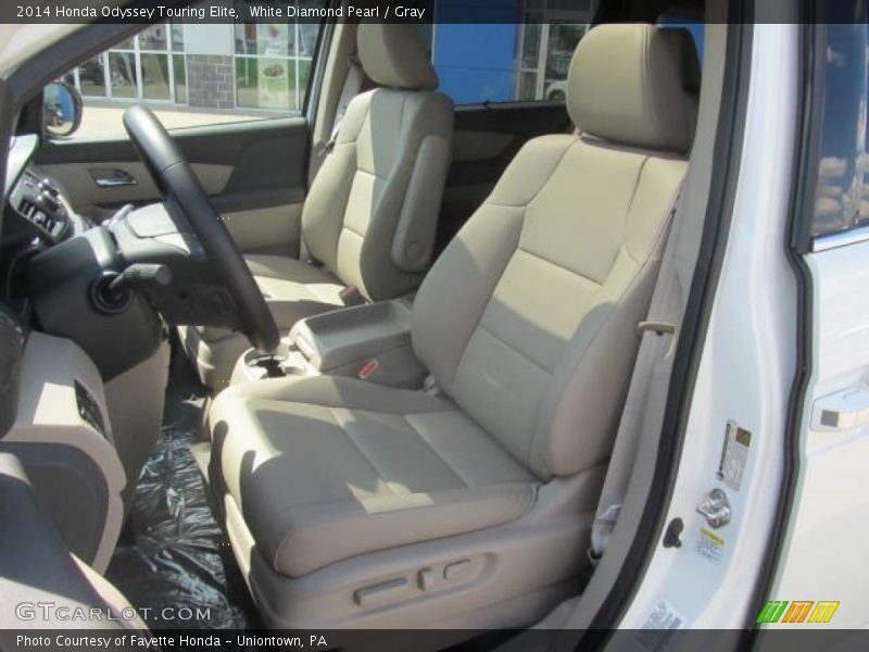 White Diamond Pearl / Gray 2014 Honda Odyssey Touring Elite