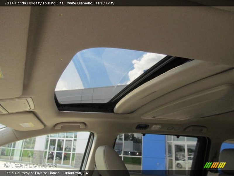 White Diamond Pearl / Gray 2014 Honda Odyssey Touring Elite