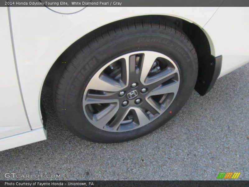 White Diamond Pearl / Gray 2014 Honda Odyssey Touring Elite