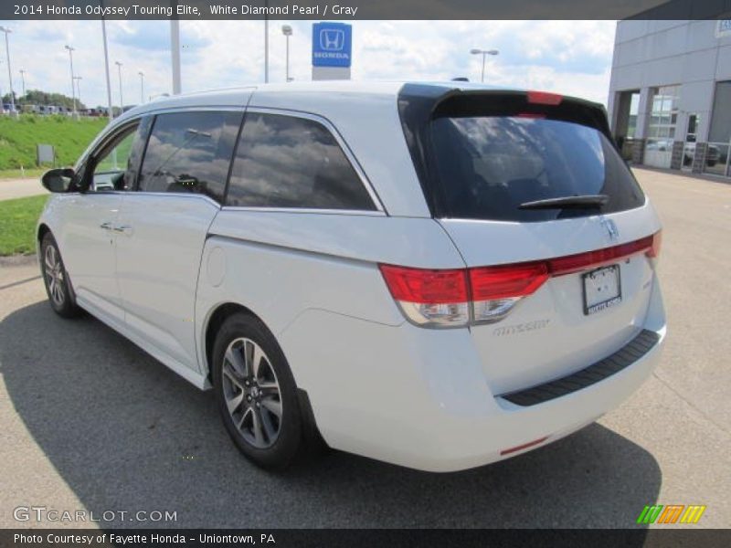 White Diamond Pearl / Gray 2014 Honda Odyssey Touring Elite