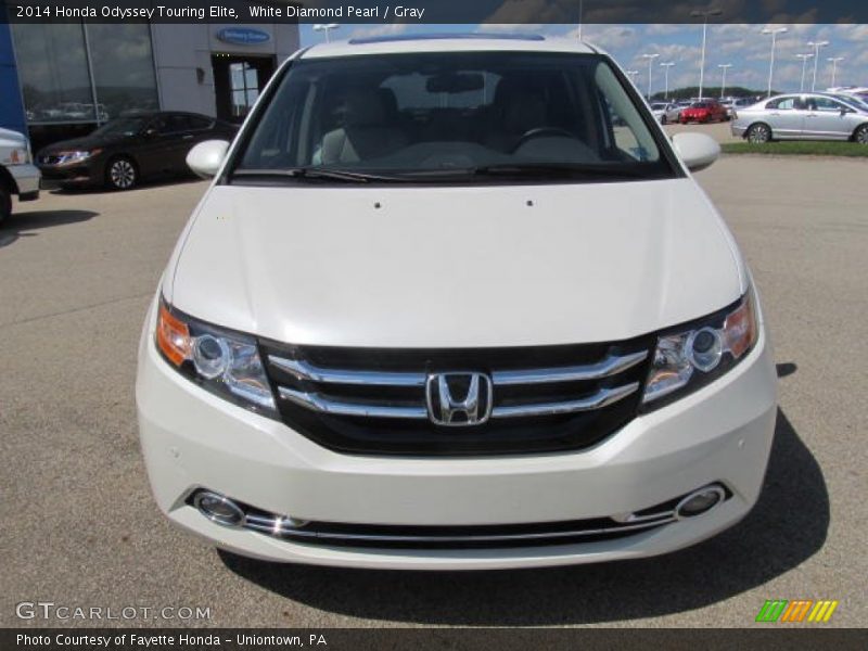 White Diamond Pearl / Gray 2014 Honda Odyssey Touring Elite