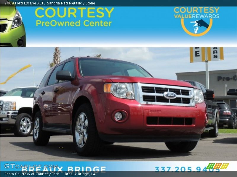 Sangria Red Metallic / Stone 2009 Ford Escape XLT