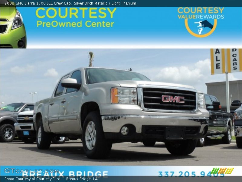 Silver Birch Metallic / Light Titanium 2008 GMC Sierra 1500 SLE Crew Cab