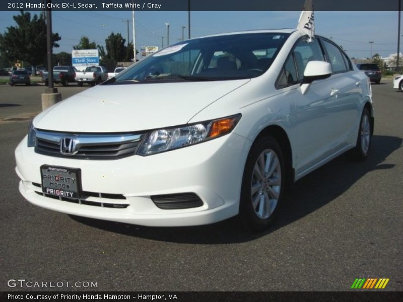 Taffeta White / Gray 2012 Honda Civic EX-L Sedan