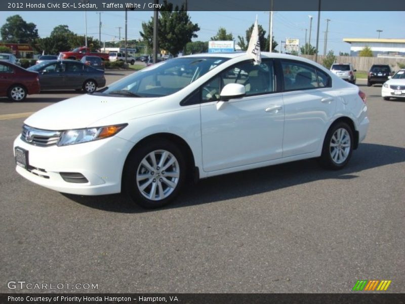 Taffeta White / Gray 2012 Honda Civic EX-L Sedan