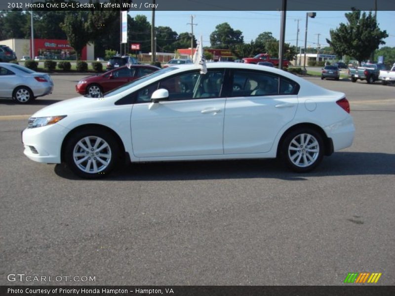 Taffeta White / Gray 2012 Honda Civic EX-L Sedan