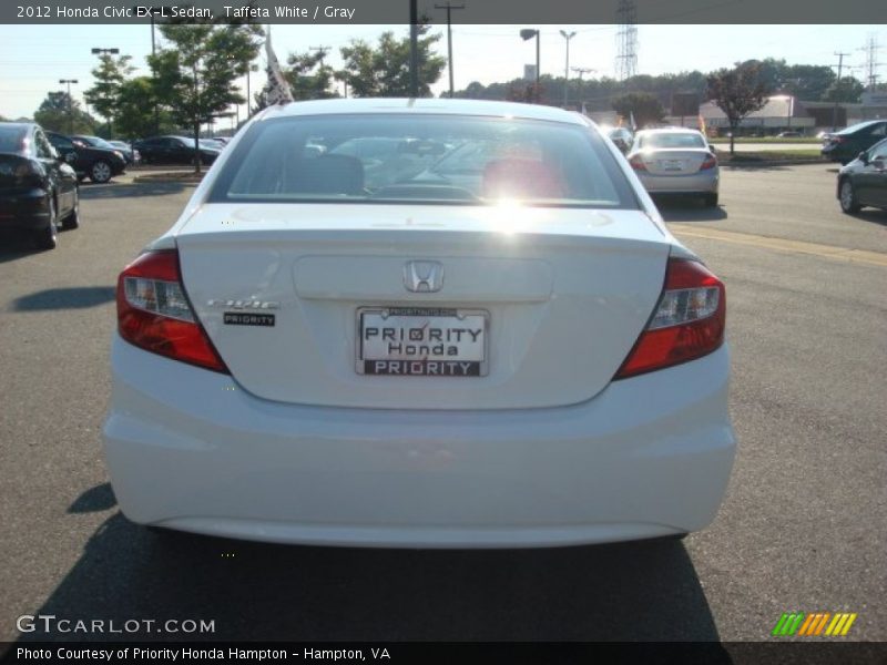 Taffeta White / Gray 2012 Honda Civic EX-L Sedan