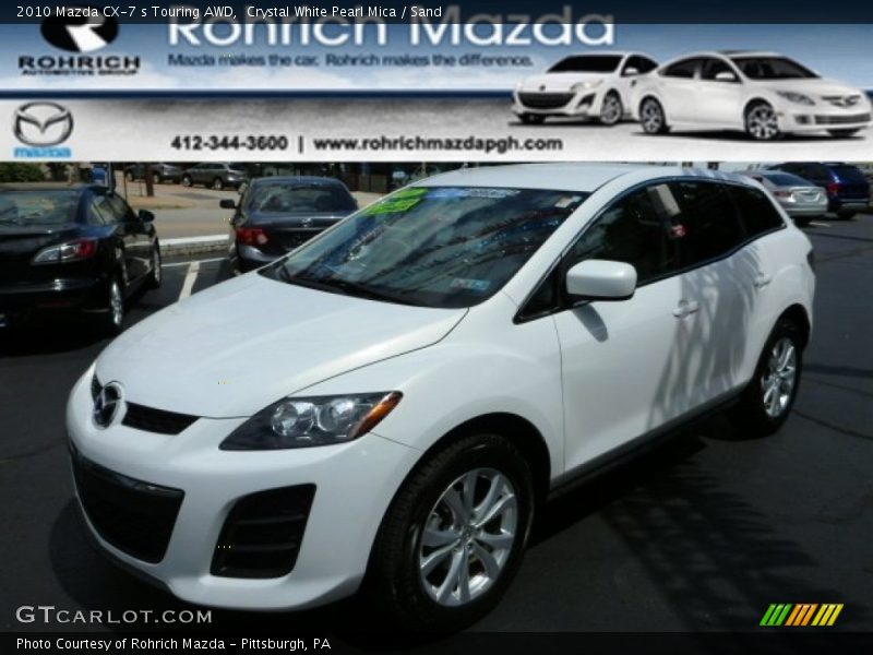Crystal White Pearl Mica / Sand 2010 Mazda CX-7 s Touring AWD