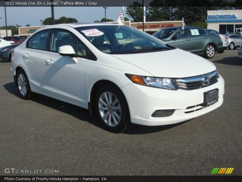 Taffeta White / Gray 2012 Honda Civic EX-L Sedan