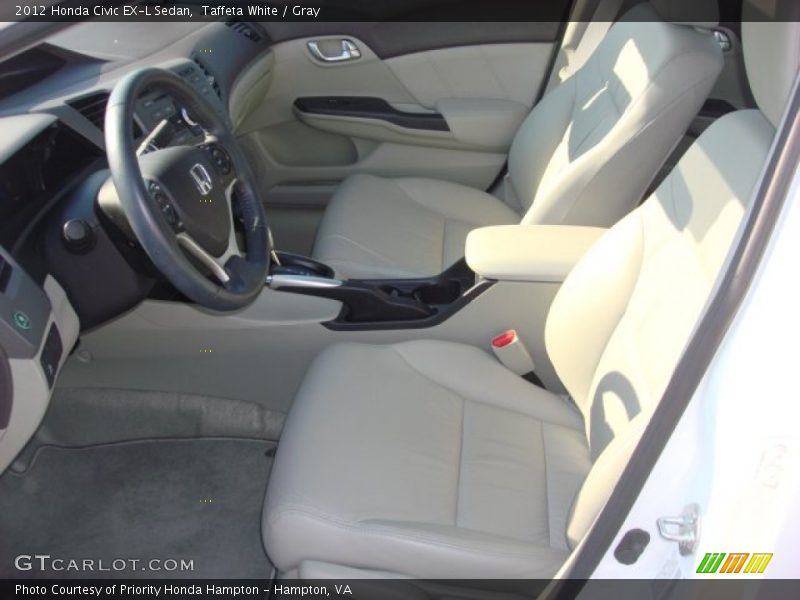 Taffeta White / Gray 2012 Honda Civic EX-L Sedan