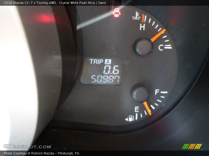 Crystal White Pearl Mica / Sand 2010 Mazda CX-7 s Touring AWD