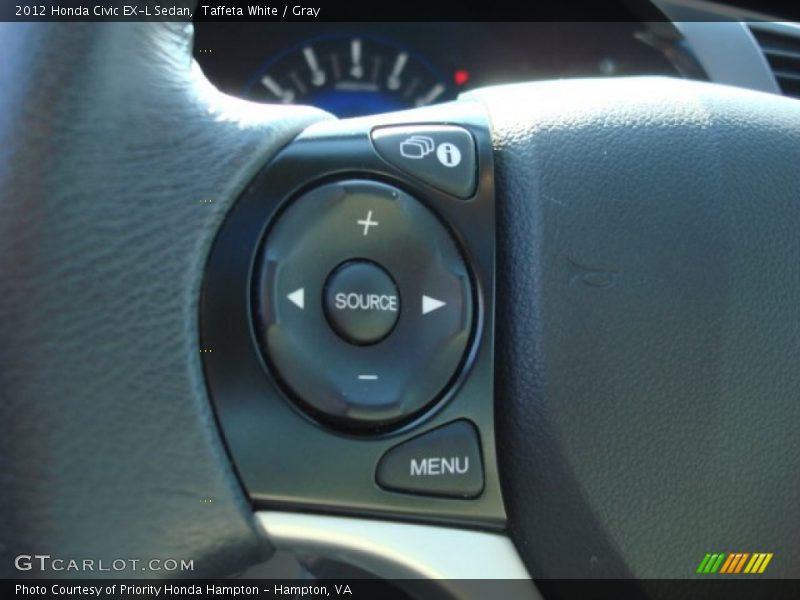 Taffeta White / Gray 2012 Honda Civic EX-L Sedan