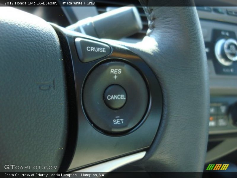 Taffeta White / Gray 2012 Honda Civic EX-L Sedan