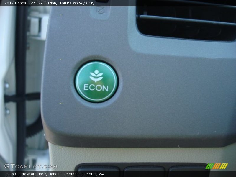 Taffeta White / Gray 2012 Honda Civic EX-L Sedan