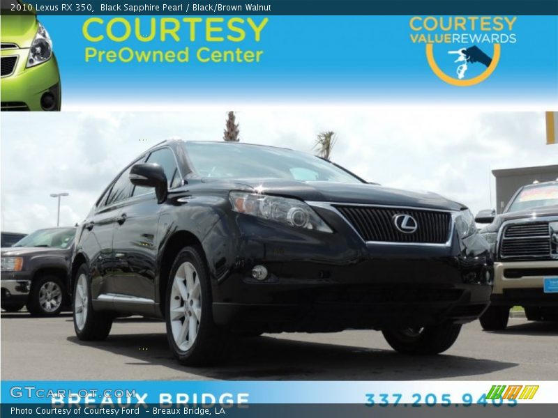 Black Sapphire Pearl / Black/Brown Walnut 2010 Lexus RX 350