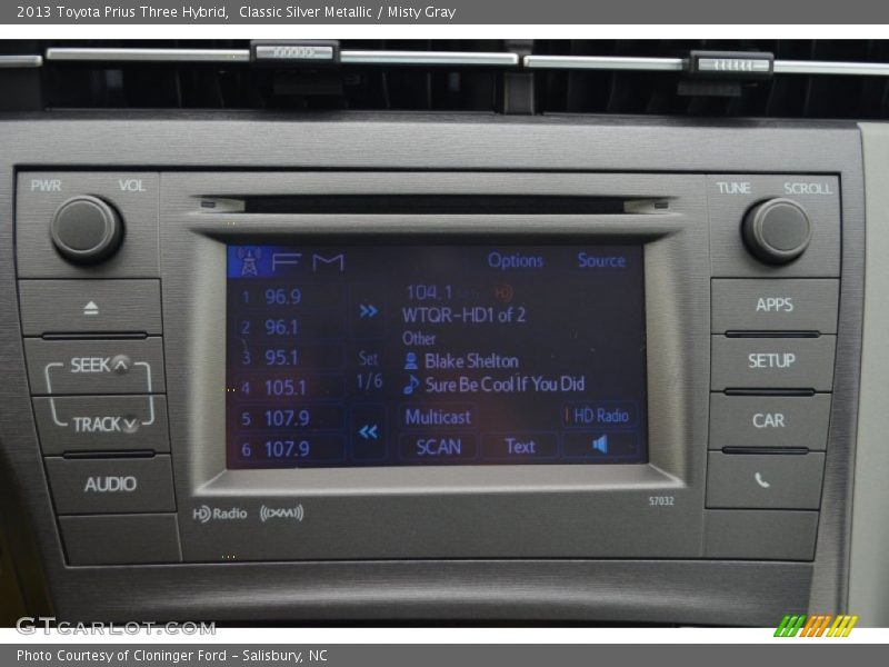 Classic Silver Metallic / Misty Gray 2013 Toyota Prius Three Hybrid