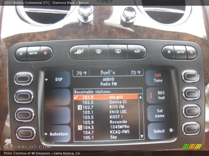 Controls of 2007 Continental GTC 