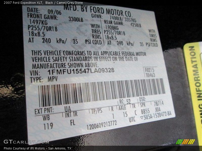 Black / Camel/Grey Stone 2007 Ford Expedition XLT