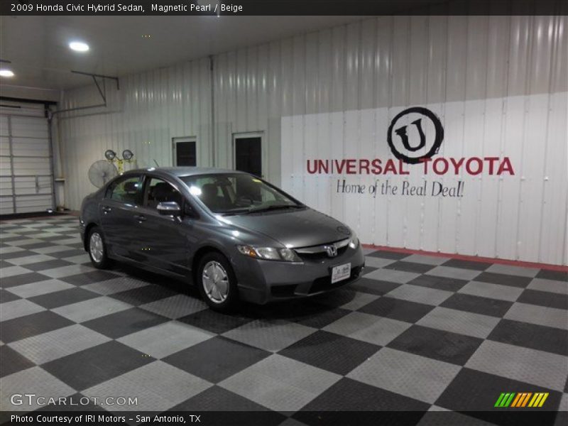 Magnetic Pearl / Beige 2009 Honda Civic Hybrid Sedan