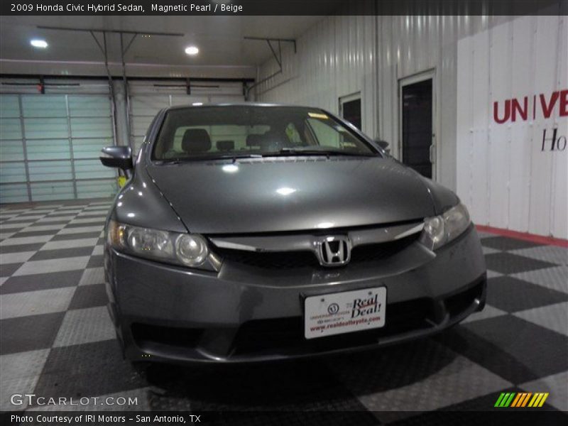 Magnetic Pearl / Beige 2009 Honda Civic Hybrid Sedan